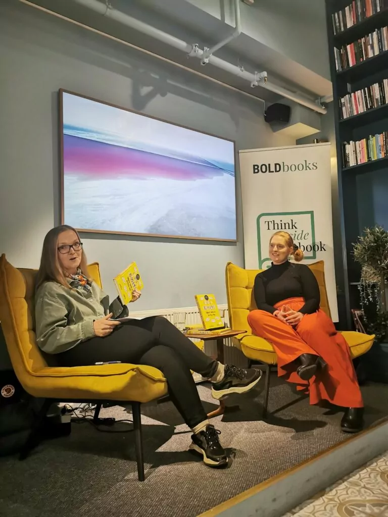 Bokbad med Brage-nominerte Sarah Herlofsen 1 Karianne og Sarah bokbad